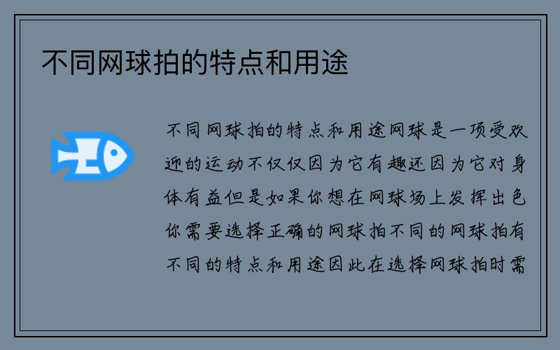 不同网球拍的特点和用途